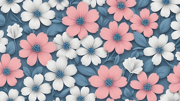 Disegno di tessuto con piccoli fiori in una combinazione di colori monocromatici