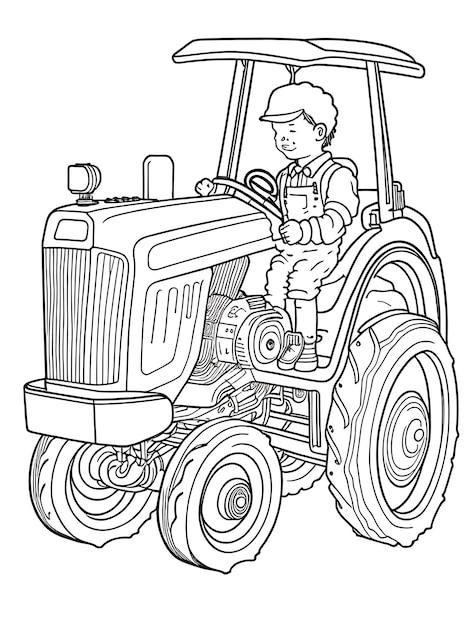 Disegno di trattore da colorare per bambini