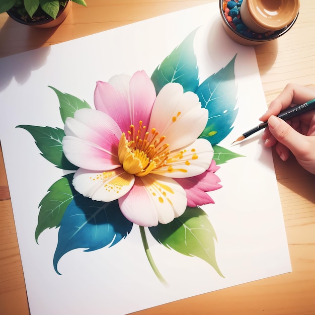 disegno di un fiore di AI