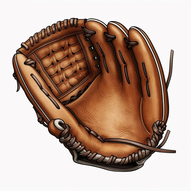 disegno di un guanto da baseball con una palla dentro generativo ai