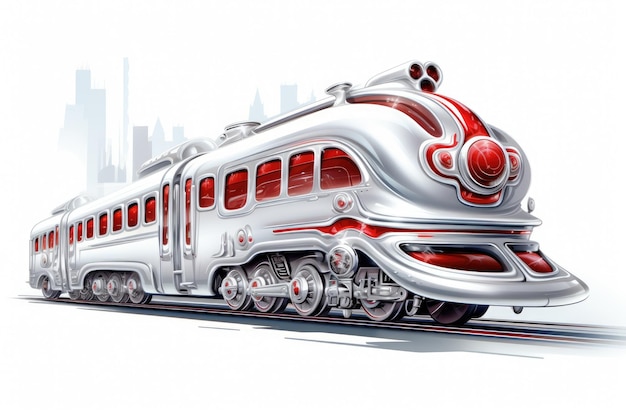 disegno di un treno argento e rosso