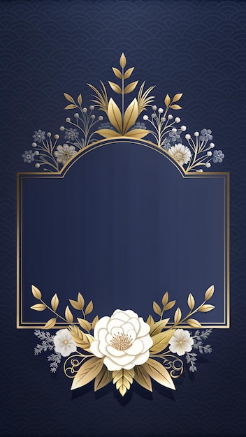 Disegno di una cornice per un biglietto d'invito con fiori