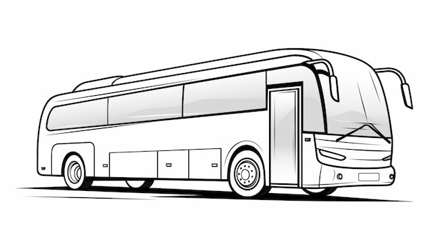 Disegno di una linea di scuolabus Singola linea continua che torna alla scuola concept line art