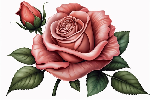 disegno di una rosa su sfondo bianco