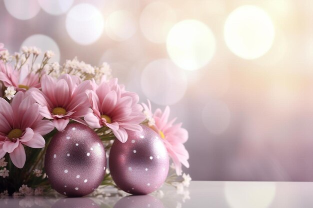 Disegno di uova e fiori per la Pasqua