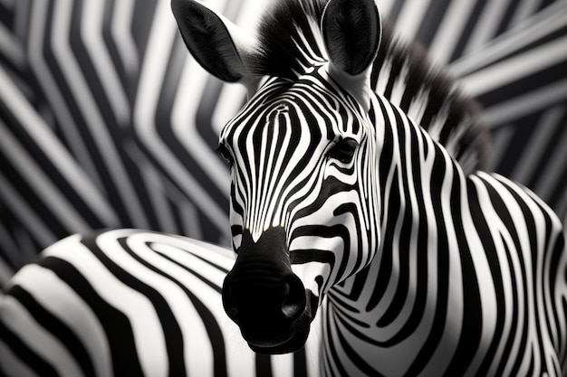 Disegno di zebra bianca e nera