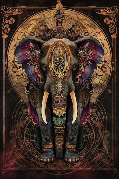 Disegno esoterico dell'elefante