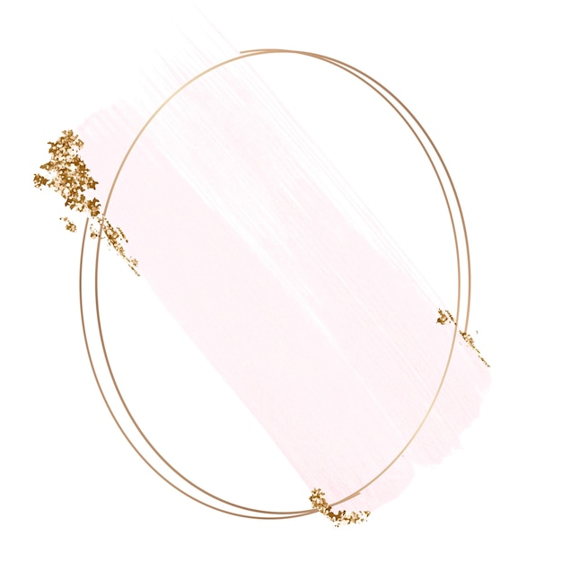 Disegno estetico rosa pastel png frame clipart oro