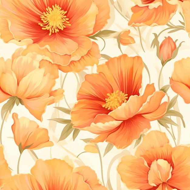 Disegno florale senza cuciture sfondo floreale piastrelle ornamentali