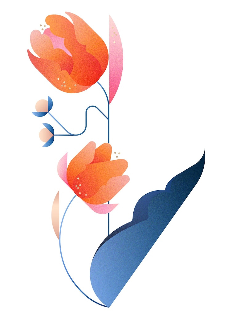 Foto disegno floreale png piatto adesivo sfondo trasparente disegno estetico