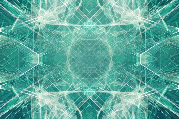 Disegno geometrico astratto con linee sottili su uno sfondo blu-verde