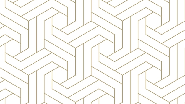Disegno geometrico bianco e dorato su un tessuto