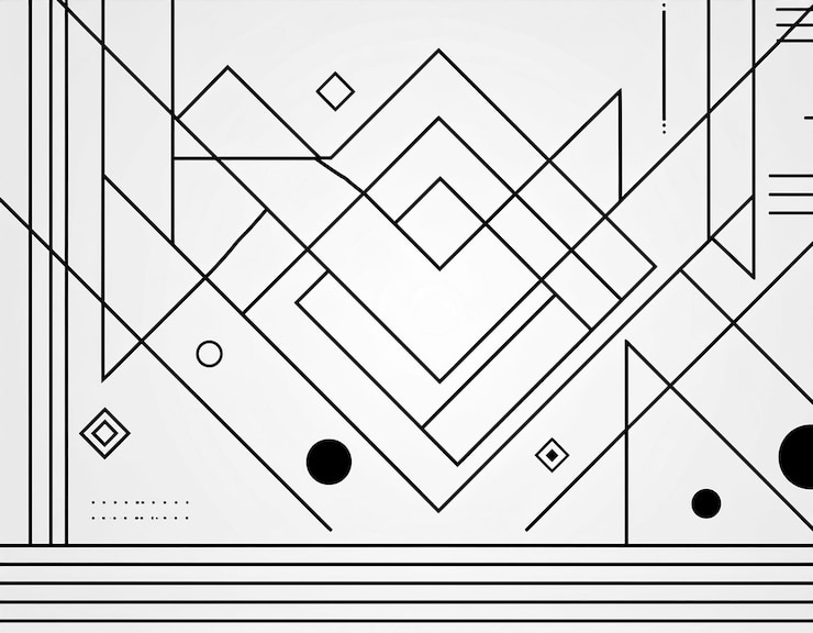 Foto disegno geometrico minimalista in bianco e nero