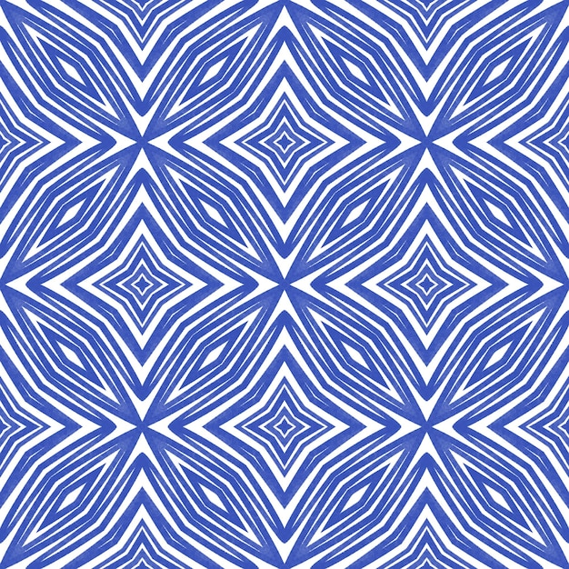 Disegno geometrico senza cuciture Indigo simmetrico