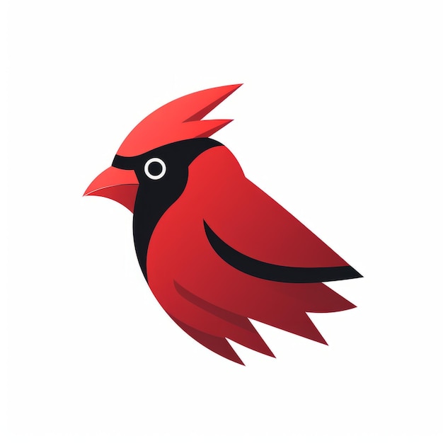 Disegno giocoso del logo del cardinale rosso su sfondo bianco