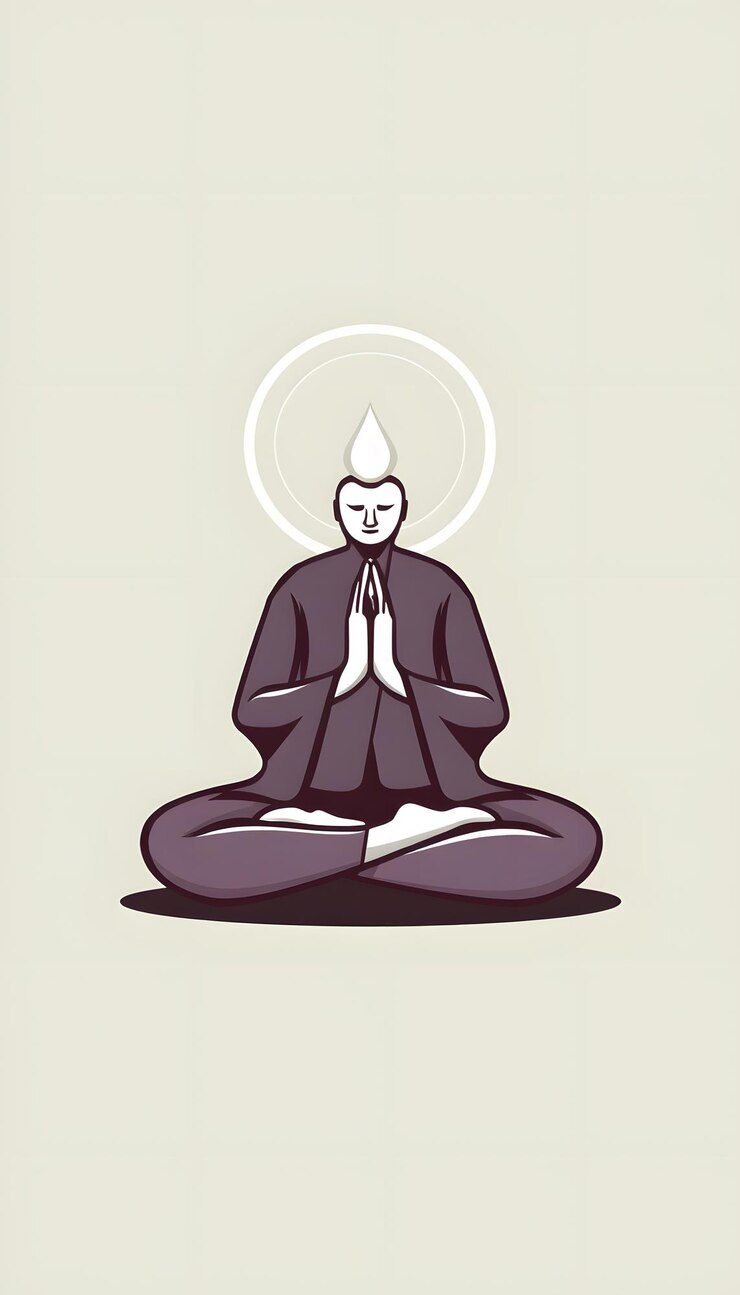 Foto disegno grafico zen meditazione isolato con punti salienti bianchi