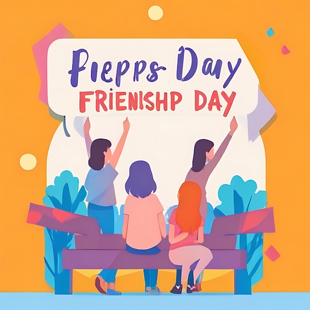 Disegno illustrativo di Happy Friendship Day