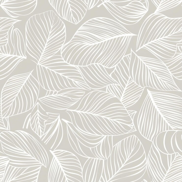 Foto disegno illustrativo senza cuciture di foglie bianche lineari