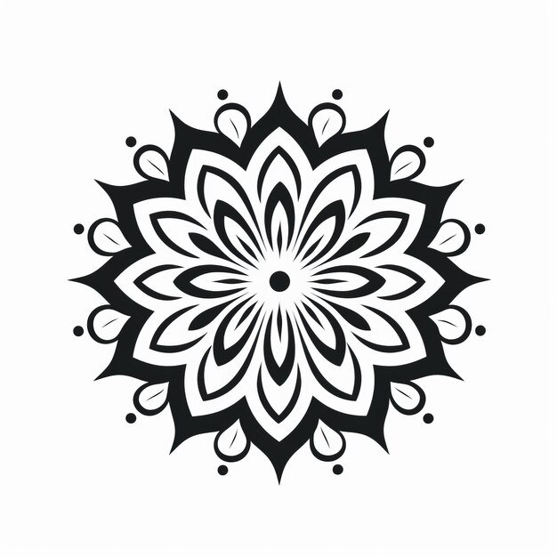 Disegno minimalista di Mandala su sfondo bianco