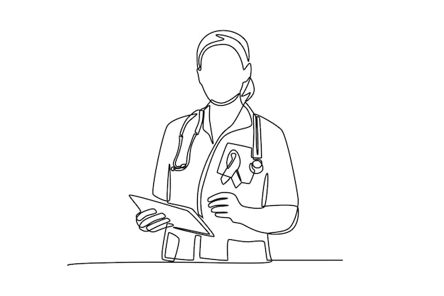 Disegno on-line del concetto del mese di sensibilizzazione al cancro al seno