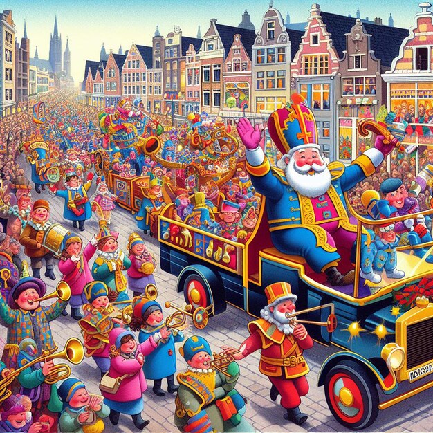 Disegno per il Buon Natale con Sinterklaas