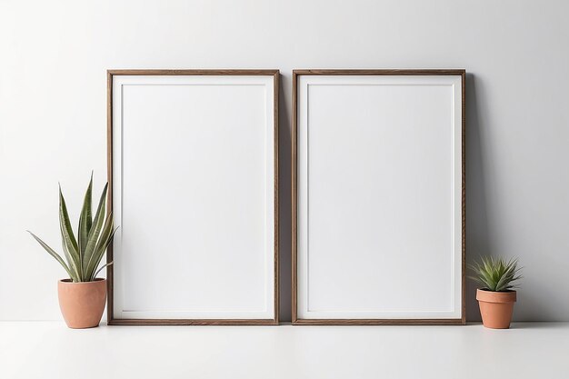 Disegno personalizzabile su sfondo bianco di Hinged DoublePane Frame Mockup