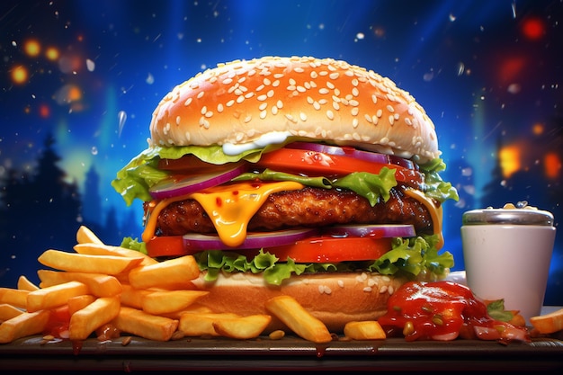 Disegno realistico del fast food