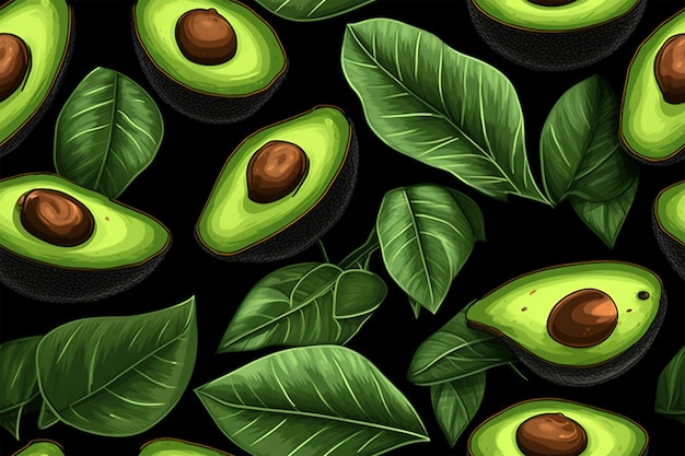 Disegno realistico di avocado generato dall'intelligenza artificiale