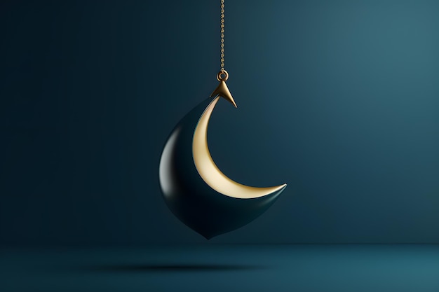 Disegno realistico di Ramadan con luna crescente