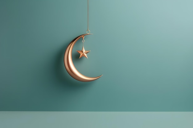 Disegno realistico di Ramadan con luna crescente