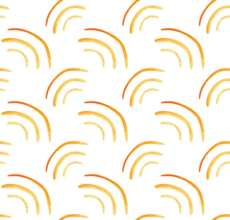 Foto disegno senza cuciture con forme astratte ad acquerello in linee arancione elementi geometrici