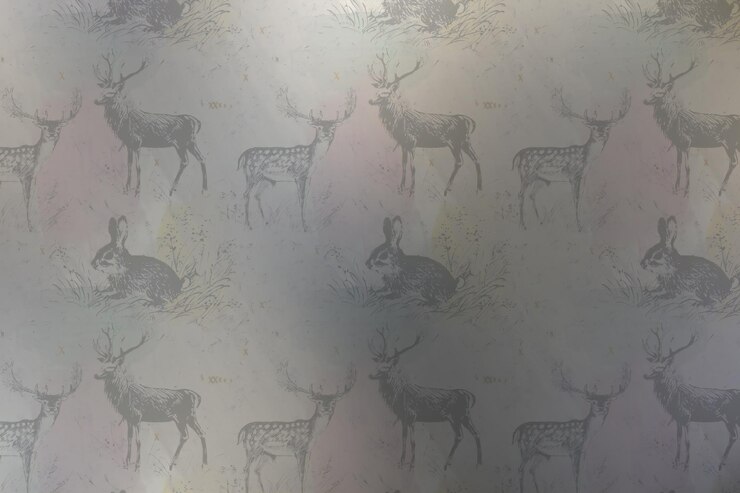 Foto disegno senza cuciture di cervi sulla parete della stanza