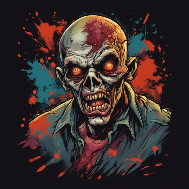 Disegno spaventoso di magliette zombie
