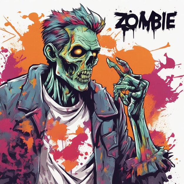 Disegno spaventoso di magliette zombie