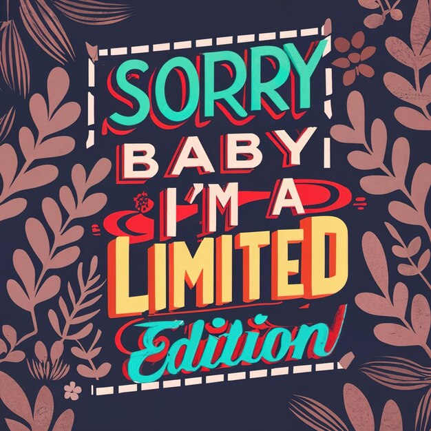 Disegno unico del poster "Sorry Baby I'm a Limited Edition" Stylish Typography Art