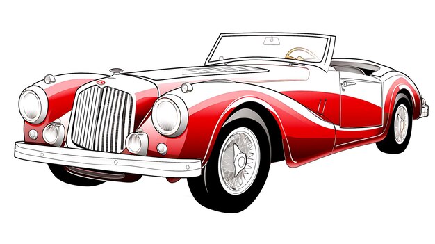 Disegno vettoriale di lusso europeo sport oldtimer