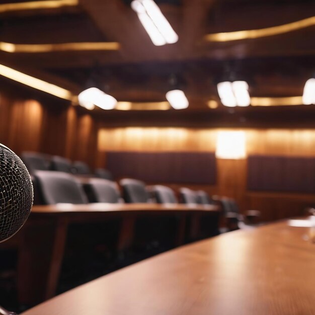 Disfocus ot l'oratore sul palco in una sala conferenze