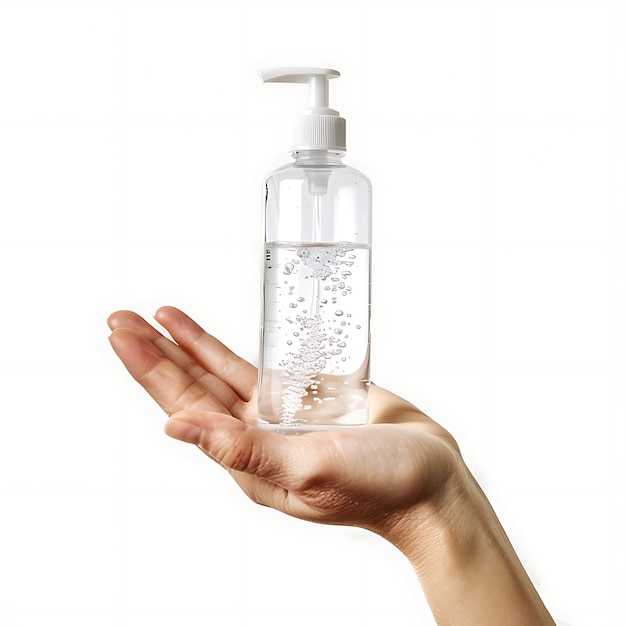 Disinfettante per mani isolato su sfondo bianco