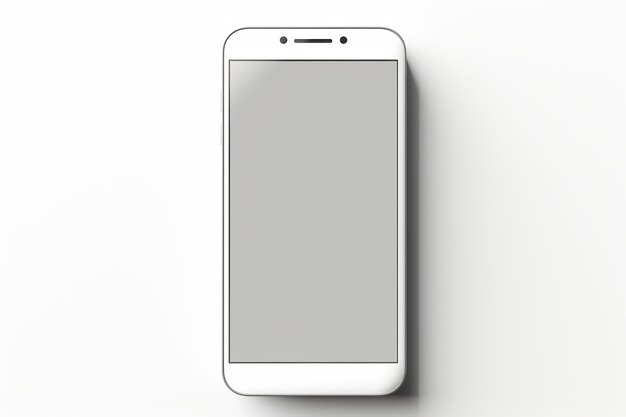 Display dello smartphone touchscreen isolato su sfondo bianco IA generativa
