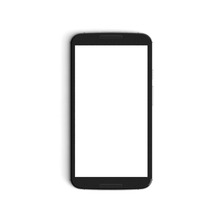 Display posteriore vuoto mobile con schermo vuoto isolato sullo sfondo per gli annunci nero orizzontale verticale