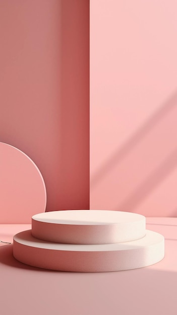 display verticale sul podio 3D per il marchio di presentazione del prodotto con sfondo color pastello