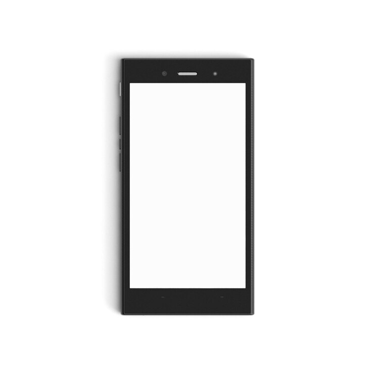 Foto display vuoto del telefono cellulare nero per il programma di annunci