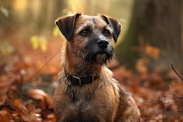 Disponibile anche in immagine cane Border Terrier ragazza caduta