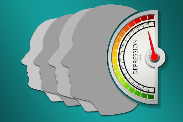 Dispositivo di misurazione del livello di depressione con freccia e scala