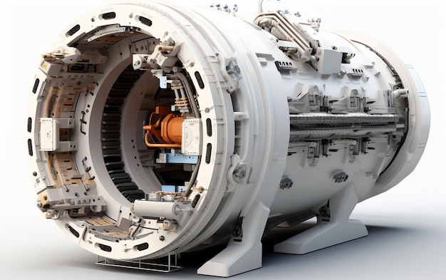 Dispositivo per tunneling terrestre isolato su uno sfondo bianco AI generativa