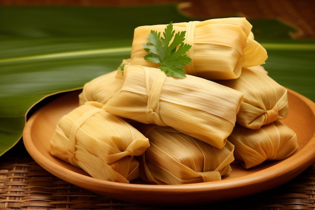 Disposizione di deliziosi tamales tradizionali