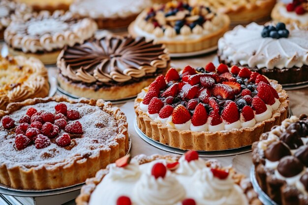 Disposizione di pasticceria deliziosa ad alto angolo