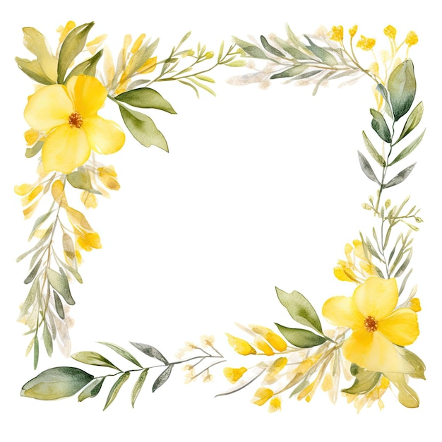 Disposizione floreale delicata e artistica Clipart Card Frame Botanical Pastel Oggetti isolati O