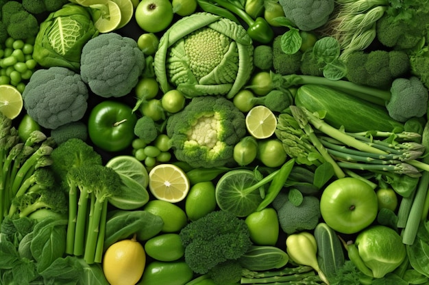 Disposizione pulita e verde degli ingredienti vegetali freschi per un'alimentazione sana