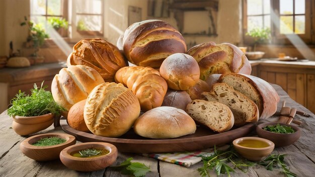Disposizione rustica di pane sano